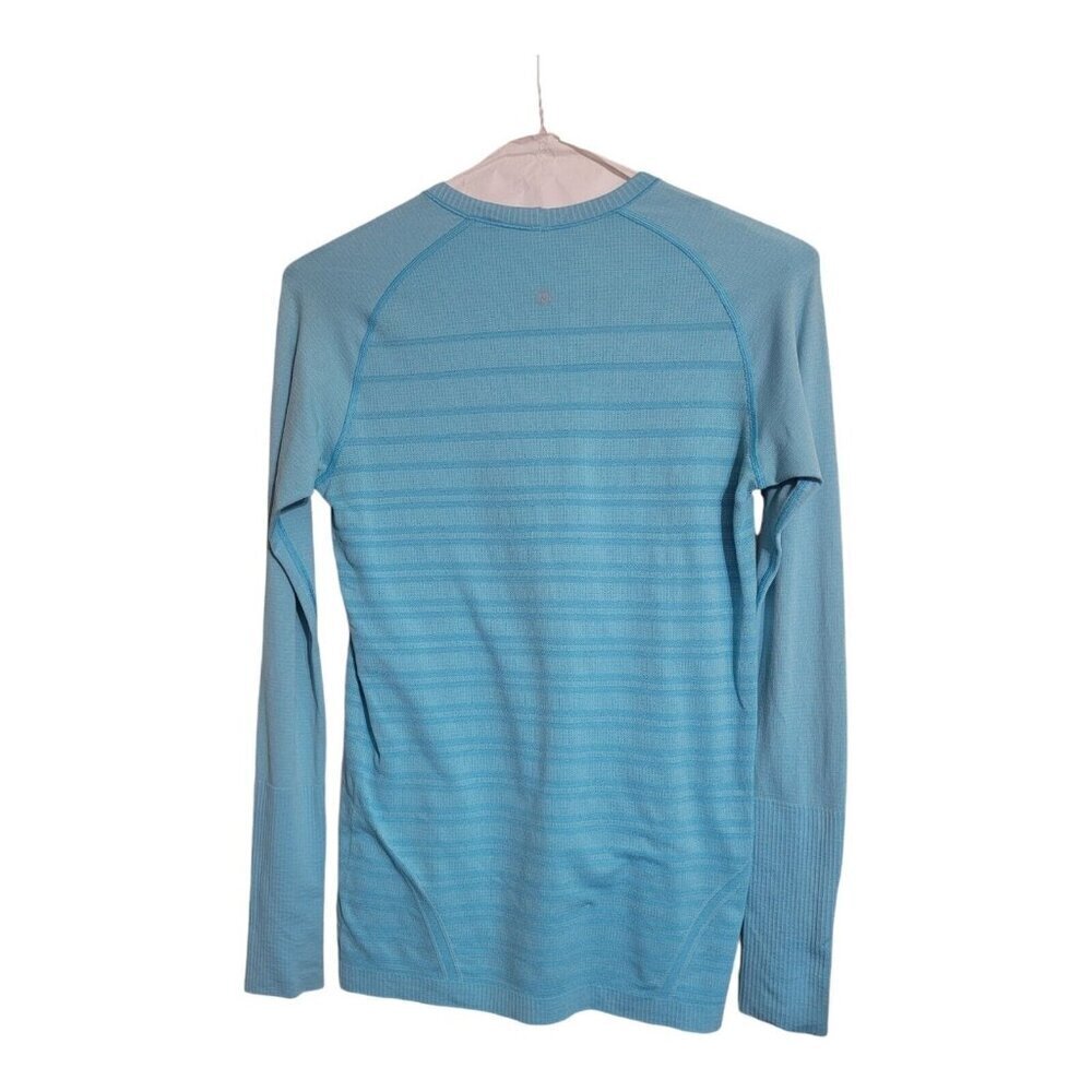 LULULEMON Shirt Women 10 Teal Swiftly Tech Heathered Forage Crossfit Athleisure - Picture 2 of 8